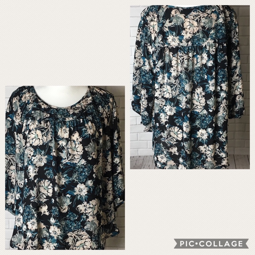 Sold Lauren Conrad women's blouse XL blue pink